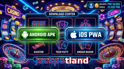 Main screen of Jackpotland download page for PK players