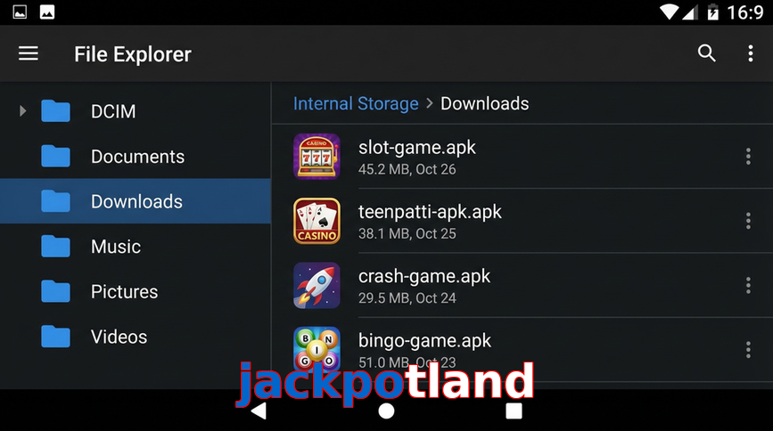 Main screen of Jackpotland gameapk page for PK players