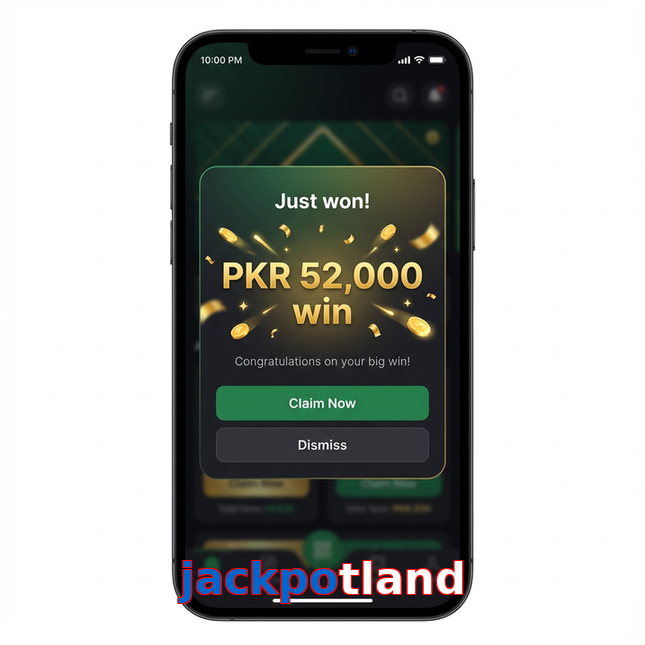 Main screen of Jackpotland win page for PK players